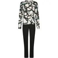 Pastunette Pyjama 'Premium - Midnight Haze' ivoor / zwart