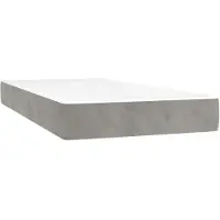 vidaXL Pocketveringmatras medium 90x220x20 cm fluweel lichtgrijs