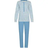 Pastunette Pyjama 'Blue Cottage' blauw / offwhite