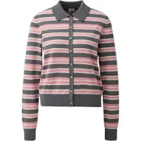 QS Gebreid vest ecru / donkergrijs / rosa