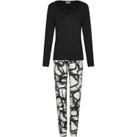 Pastunette Pyjama 'Premium - Midnight Haze' ivoor / zwart