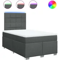 vidaXL Boxspring met matras stof donkergrijs 120x200 cm