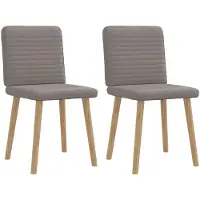 vidaXL Eetkamerstoelen draaibaar 2 st stof taupe