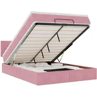 vidaXL Ottoman bed met matras 140x190cm fluweel roze
