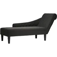 vidaXL Chaise longue met kussen en rechterarmleuning stof zwart