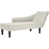 vidaXL Chaise longue met rechterarmleuning fluweel crèmekleurig