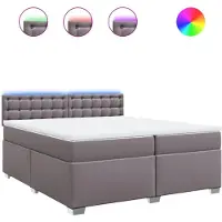 vidaXL Boxspring met matras kunstleer grijs 200x200 cm