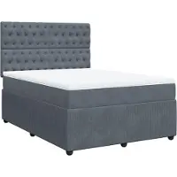 vidaXL Boxspring met matras fluweel donkergrijs 160x200 cm