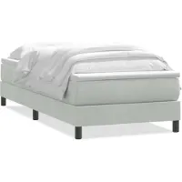 vidaXL Boxspring met matras fluweel lichtgrijs 80x220 cm