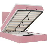 vidaXL Ottoman bed met matrassen 120x190cm fluweel roze