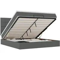 vidaXL Ottoman bed met matras en LED's 180x200cm stof donkergrijs