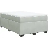 vidaXL Boxspring met matras fluweel lichtgrijs 120x190 cm