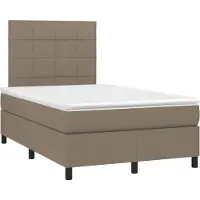 vidaXL Boxspring met matras stof taupe 120x190 cm