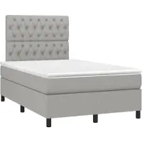 vidaXL Boxspring met matras stof lichtgrijs 120x190 cm