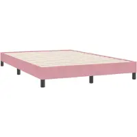 vidaXL Bedframe zonder matras 140x220 cm fluweel roze