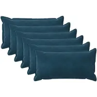 vidaXL Kussensloop 6 st HOUTEN Blauw 40 x 70 cm Fluweel
