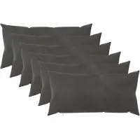 vidaXL Kussensloop 6 st HEERLEN Donkergrijs 40 x 70 cm fluweel