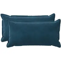 vidaXL Kussensloop 2 st HOUTEN Blauw 40 x 70 cm Fluweel