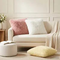 vidaXL Kussensloop 2 st HEERLEN Crèmekleurig 45 x 45 cm PV Fleece
