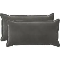 vidaXL Kussensloop 2 st HOUTEN Donkergrijs 40 x 80 cm Fluweel