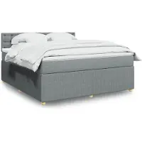 vidaXL Boxspringbed met matras, lichtgrijs, 180x200 cm, gestoffeerd