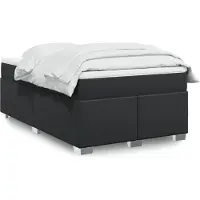 vidaXL Boxspring met matras kunstleer zwart 120x190 cm
