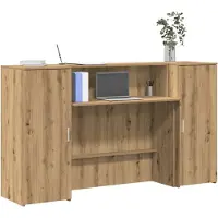 vidaXL Ontvangstbalie, ambachtelijk eikenhout-look, 180x50x103,5 cm, houtvezel