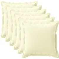 vidaXL Kussensloop 6 st HOUTEN Crèmekleurig 55 x 55 cm Polyester