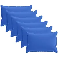 vidaXL Kussensloop 6 st HOUTEN Koninklijk Blauw 50 x 75 cm Polyester