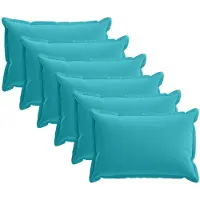 vidaXL Kussensloop 6 st HOUTEN Turquoise 50 x 75 cm Polyester
