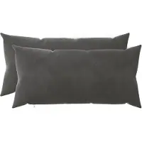 vidaXL Kussensloop 2 st HEERLEN Donkergrijs 40 x 70 cm fluweel