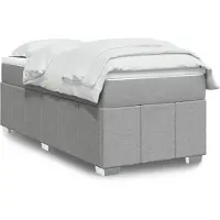 vidaXL Boxspring met matras stof lichtgrijs 80x200 cm
