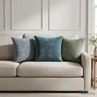 vidaXL Kussensloop 2 st HEERLEN Blauw 40 x 40 cm Chenille Stof