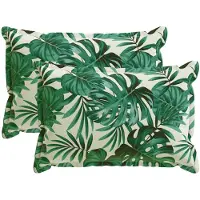 vidaXL Kussensloop 2 st HOUTEN Bladpatroon 50 x 80 cm Polyester