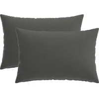 vidaXL Kussensloop 2 st HEERLEN Antraciet 50 x 80 cm Polyester