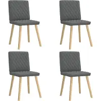 vidaXL Eetkamerstoelen 4 st stof donkergrijs