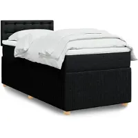 vidaXL Boxspring met matras stof zwart 100x200 cm