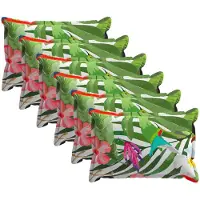 vidaXL Kussensloop 6 st HOUTEN Zwart 50 x 80 cm Polyester