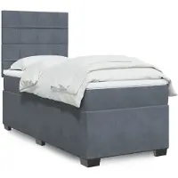 vidaXL Boxspring met matras fluweel donkergrijs 90x190 cm