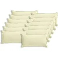 vidaXL Kussensloop 12 st HOUTEN Crèmekleurig 40 x 80 cm Polyester