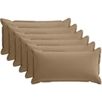 vidaXL Kussensloop 6 st HOUTEN Taupe 40 x 80 cm Polyester