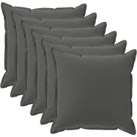 vidaXL Kussensloop 6 st HOUTEN Antraciet 50 x 50 cm Polyester