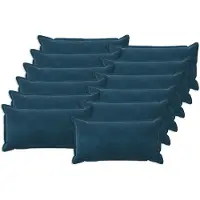 vidaXL Kussensloop 12 st HOUTEN Blauw 40 x 80 cm Fluweel