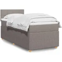 vidaXL Boxspring met matras stof taupe 80x200 cm