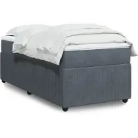 vidaXL Boxspring met matras fluweel donkergrijs 80x200 cm