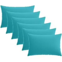 vidaXL Kussensloop 6 st HEERLEN Turquoise 50 x 70 cm Polyester