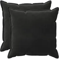 vidaXL Kussensloop 2 st HOUTEN Zwart 80 x 80 cm Fluweel