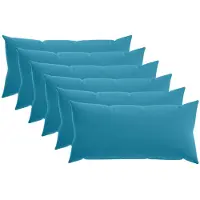 vidaXL Kussensloop 6 st HEERLEN Lichtblauw 40 x 80 cm Polyester