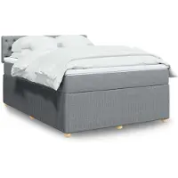 vidaXL Boxspring met matras stof lichtgrijs 160x200 cm