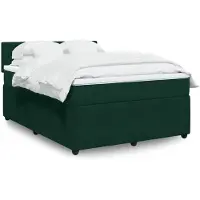 vidaXL Boxspring met matras fluweel donkergroen 160x200 cm